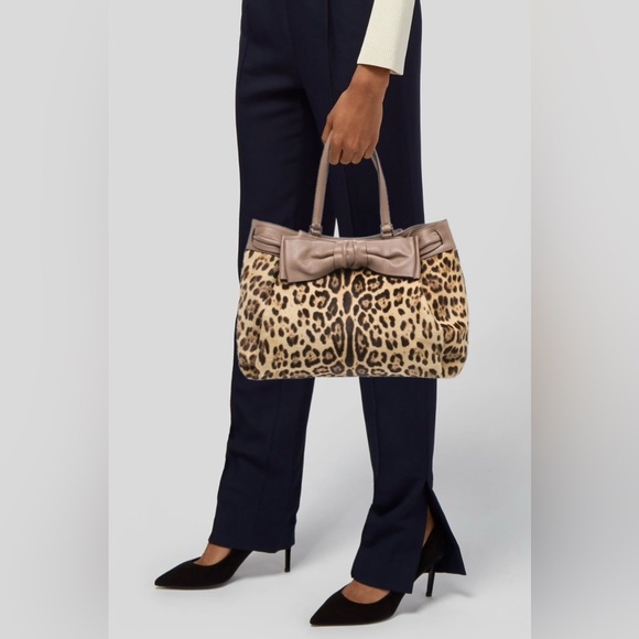 Valentino Garavani Handbags - Valentino Garavani Aphrodite Ponyhair Leopard Print Bow Satchel (Retail $2,795)